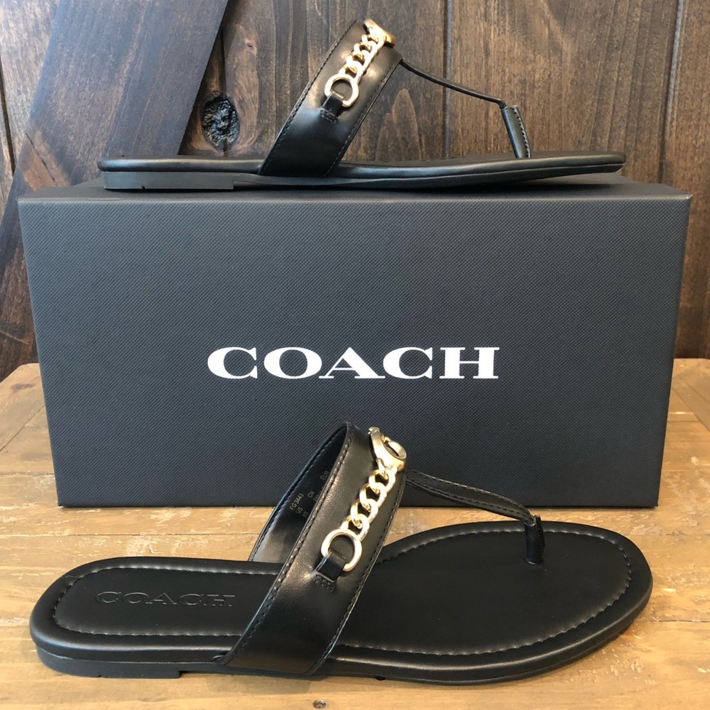 NWT Authentic Coach Jaclyn Leather Sandal - Picture 3 of 8